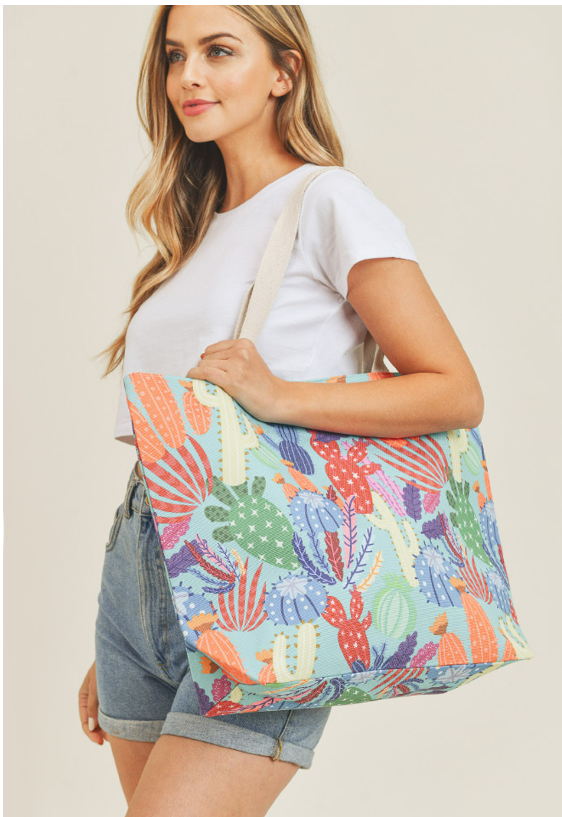 Cactus Tote- Multi Color
