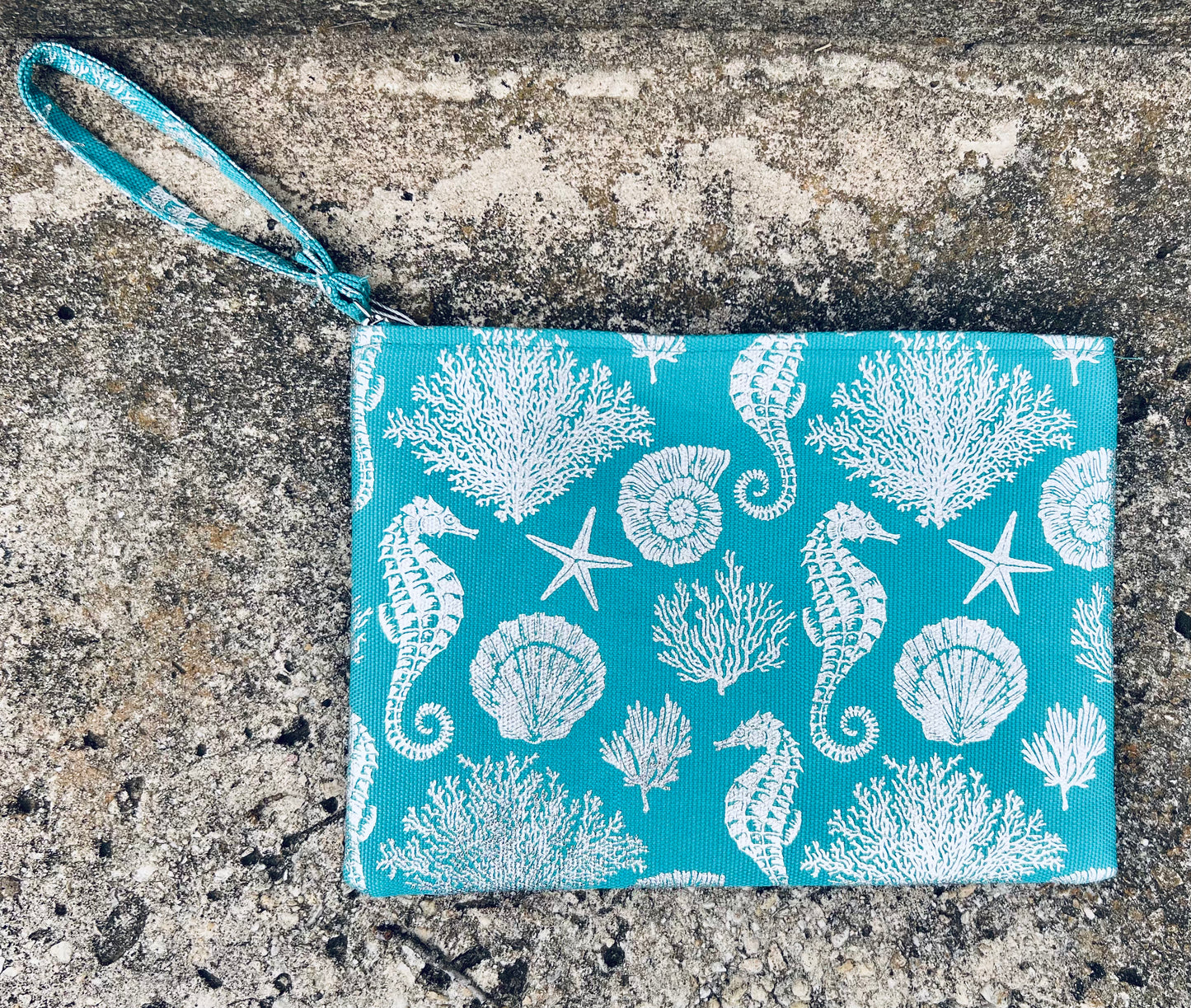 Sea Life Pouch- Turquoise